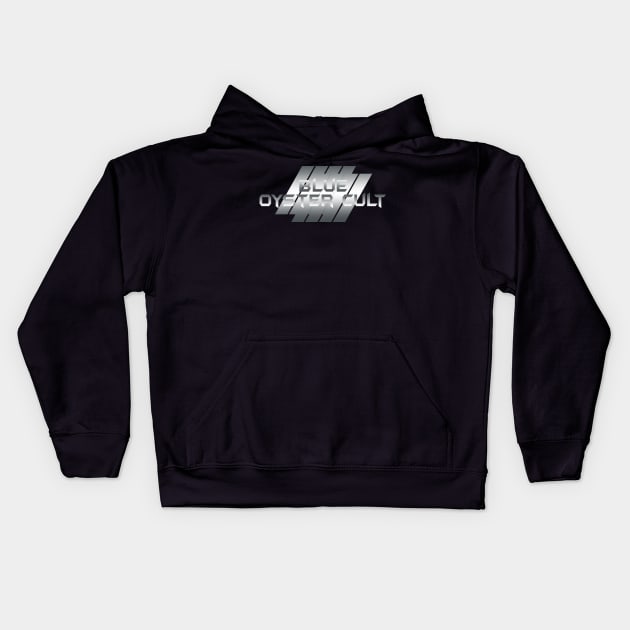 Metallic illustration Blue Oyster Cult Kids Hoodie by theStickMan_Official